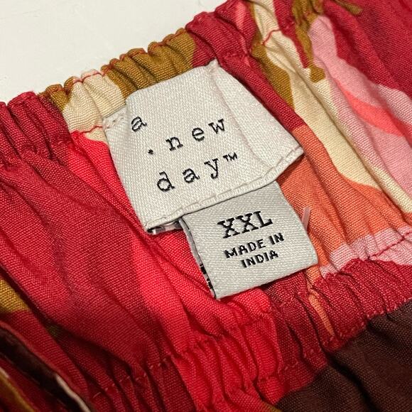 A New Day Spaghetti Strap Smocked Dress - Dark Red Floral - XXL - Picture 9 of 13